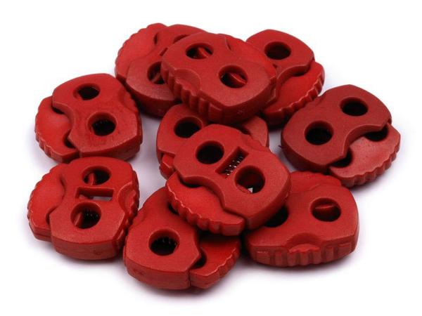 Kordelstopper mit 2 Löchern 20x20mm Dunkelrot